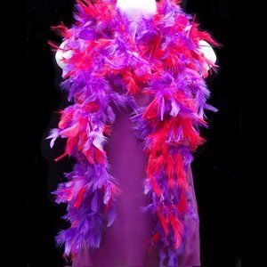 NEW Red Hat Ladies Feather Boa 6’ Purple & Red Fluffy
